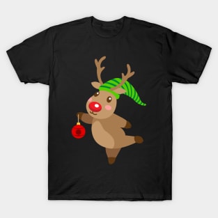 Deer With Christmas Hat T-Shirt